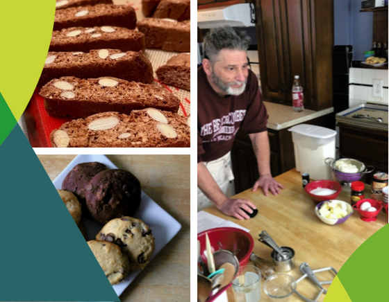Mark Laskey of RBS Indirect Center of Excellence leads his team in a virtual baking class